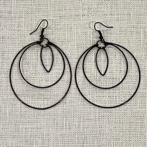 Boho Rustic Antique Gold Hoop Earrings